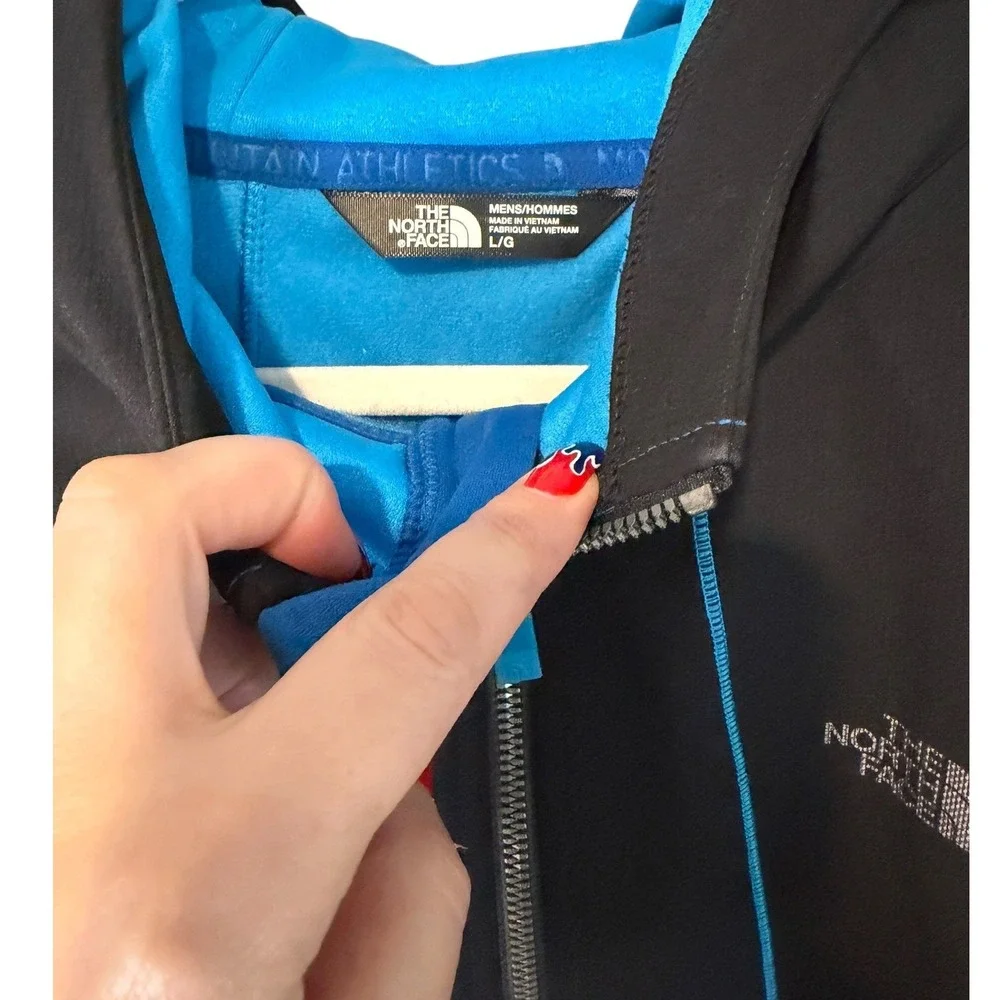 The North Face Kilowatt Jacket Mens Large Black Blue Mountain Athletics Hoodie